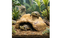 Mineral Retreat with Terrace Resin Reptile Cave Realistic Reptile Hide Cave for Reptiles, Turtles, Aquarium