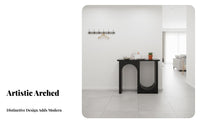 Creative Arch Design Arched Base Display Shelf Narrow Profile Console Table with Circle Base Easy to Clean Entryway Stand Solid Construction for Apartment Dwellers, Homeowners, Hallway, Living Room, Behind Sofa, Bedroom