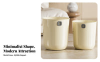 Round Lidless Trash Can Large Capacity Open Top Garbage Can Press-to-Hold Band Minimalist Wastebasket for Students, Homeowners, Living Room
