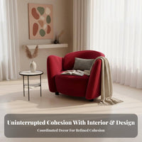 French Cream design Wavy rear Settee Soft Texture Loveseat sturdy Wood Legs accentuated Seating Ergonomic Shape for Apartment Dwellers, Interior Designers, Reception Area, cosmetic studio, Clothing Boutique, Living Room