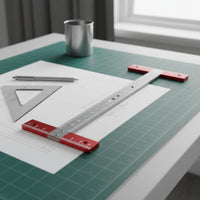 Etched Scale Woodworking T-Square Light and Portable T Square Ruler Lightweight Aluminum Alloy Scribing Ruler Wear-Resistant for Woodworkers, Carpenters, DIY Enthusiasts
