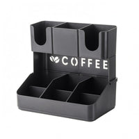 Coffee Bar Organizer Matte Finish Divided Storage Rack Open Multi Section Open designCompartment