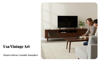 2 Pieces Mid-Centuryera TV Console and Coffee Table sturdy Wood Mid-Centuryera TV Stand and Coffee Table Set With Storage Media Furniture for Homeowners, Den
