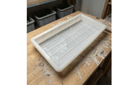 Wall Cap Mold Heavy Duty Plastic Mold with Brick Pattern Concrete Form Rigid Long-Lasting for DIYers, Retaining Walls