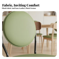 Designer Aesthetic Round Back Chair Minimalist Design Indoor Furniture Curved Backrest Upholstered Seat Soft Cushion for Interior Designers, Restaurant Owners, Dining Room, Showroom, Kitchen, Lounge