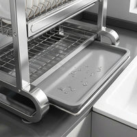 Stainless Steel Dish Rack and Draining Rack with Drip Tray, Kitchen Dish Rack for Home Apartment Kitchen