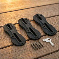 3 Pieces Ribbed Surfboard Fin Slot with Screws Solid Fin Slot Screw and Plate Easy to Install Replacement Part Lightweight for Surfers, Shapers, Board Building