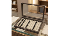 Wood Pen Box with Glass Lid Wooden Display Case Pen Display Box Organized for Office