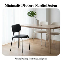 Modern Design Upholstered Side Chair Stackable Dining Seating Space-Saving Household Furniture Soft Padding for Apartment Dwellers, Interior Designers, Restaurant Owners, Living Room, Home Office, Cafe
