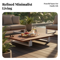 Modern Patio Conversation Set with Teak Coffee Table