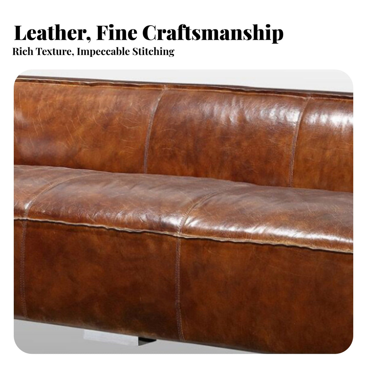 Button-Tufted Couch utilitarian Look Button-Tufted Settee Distressed Finish Sofa for Interior Designers, Apartment Dwellers, Club, Living Room, Bedroom