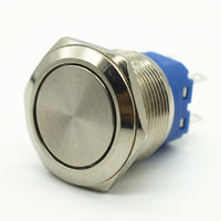 22mm Waterproof Metal Push Button Switch with LED circle Light, Stainless Steel Panel Mount for Electrical Equipment and Machinery