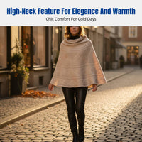 Knitted Cashmere Cape, Thick Pullover Shawl, High Neck Scarf, Multi-Color, Unisex, Autumn Winter