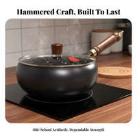 Non-Stick Stir Fry Pan Thickened Structure Flat Bottom Wok Pan Chinese Wok Rapid and Even Heating Rust Protection