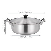 Stainless Steel Soup Pot with Lid Stovetop Cooking Pot with Lid Double Handle Cookware Flat Bottom for Singles, Kitchen