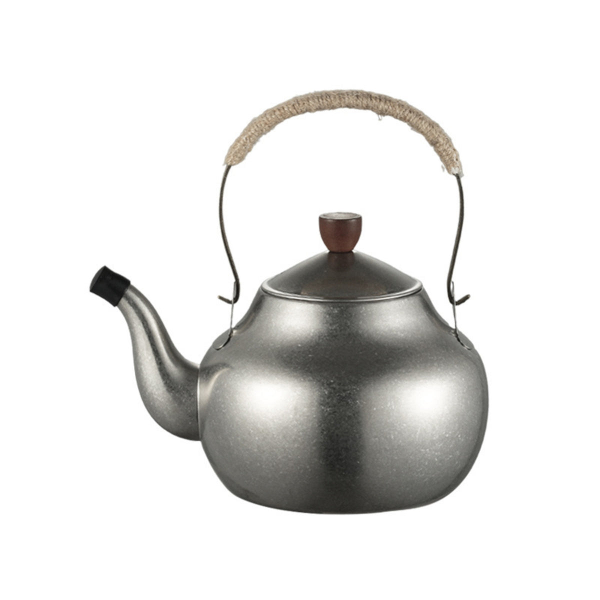 Teapot with Rope Wrapped Handle Food Grade Stainless Steel Teapot Large Capacity Cookware for Camping