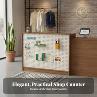 Compact Design Small Checkout Counter Multi-Functional Retail Currency Ier Stand Stable and Sturdy Modern Checkout Counter Lockable Drawers for Retailers, Shop Owners, Receptionists, Clothing Boutiques, Beauty Salons, Boutique, Office