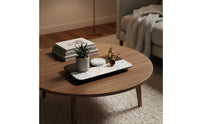 Wood Leather Tray Nordic Style Wooden Rectangle Tray Mixed Material Home Decor for Entryway