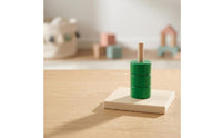Vertical Stacking Peg Toy Rounded Wooden Stacking Toy Compact for Playroom, Kids