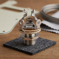 Threaded Panel Mount Audio Connector Socket Hex Nut 6.5 Mm Audio Output Connector Copper Contact Stereo Solder Socket Washer