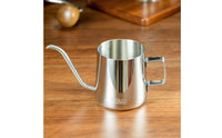 Polished Finish Gooseneck Coffee Kettle Rectangular Handle Pour over Kettle Open Top Brew Gear Wire Stand