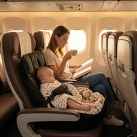 Flannel Children's Airplane Seat Extender Breathable Airplane Seat Extender Adjustable Straps Foldable Travel Bed Mesh Pockets