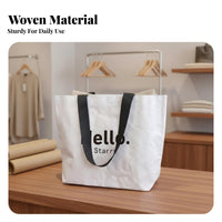 PP Woven Shopping Bag Customizable Brand Mark Woven Tote Bag Two Handles Heavy Duty Shopping Tote for Retailers, Women, Retail Stores, Home Storage