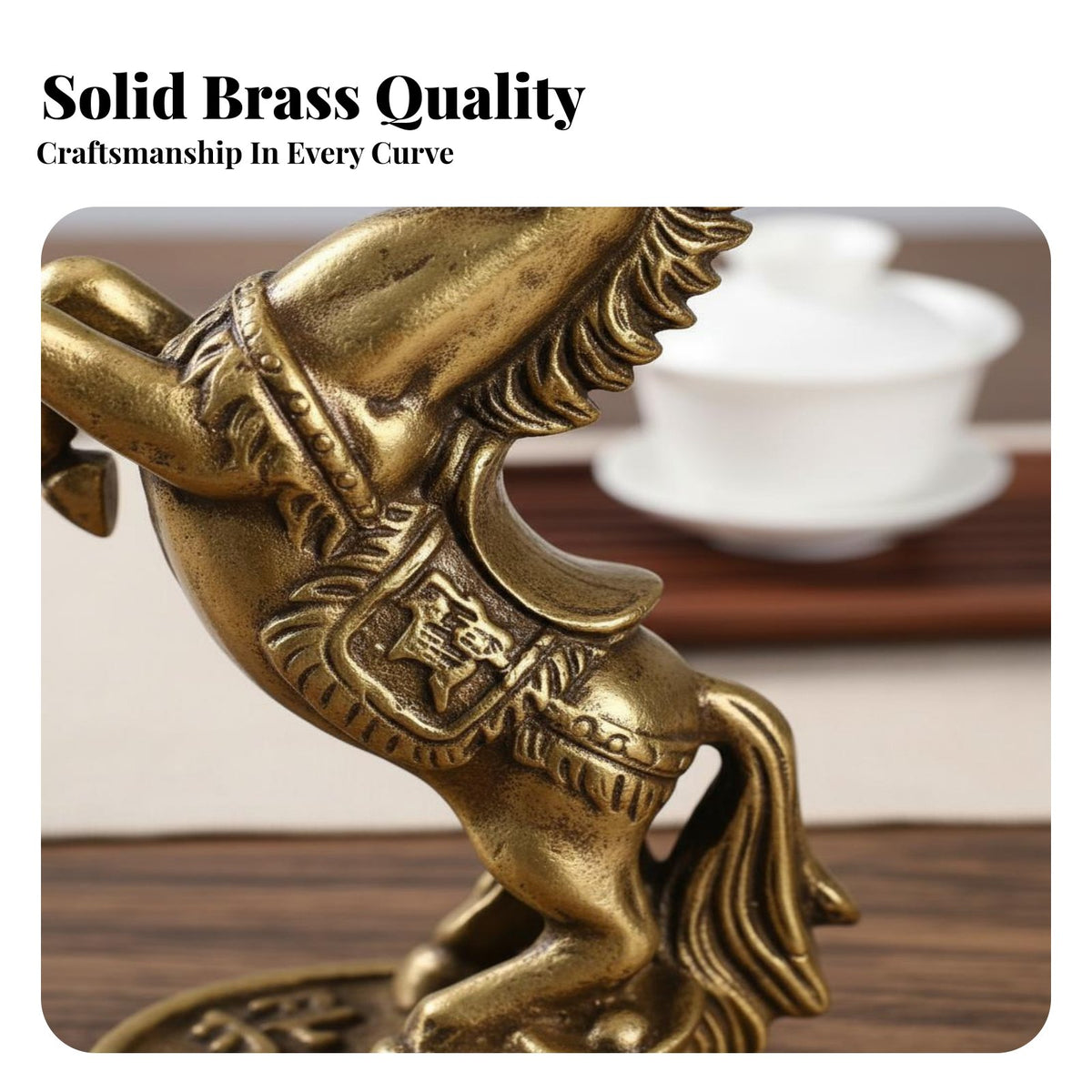 Brass Horse Statue Success Symbol Unadulterated Brass Tea Pet Metal Horse Sculpture Golden Finish Vintage Creature Decoration