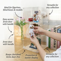Clear Acrylic Display Case for Collectibles, Stackable Dustproof Protection Box, Showcase for Action Figures and Toys, Transparent Storage Organizer