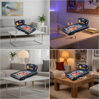 Arcade-Style Tabletop Pinball Game Retro Mini Pinball Machine Light-up Battery-Operated for Children, Families, Playroom, Desk