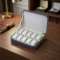 10-Slot Watch Storage Case Zippered Watch Travel Case Portable Compact for Travelers, Business Trips
