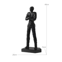 Human Figurine Mosaic Tabletop Sculpture with Rectangular Base Modern Desktop Figurine for Interior Designers, Art Collectors, Living Room, Bookshelf