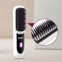 Cordless Straightening Comb Rechargeable Straightener Comb Portable Hair Straightening Brush Compact for Travelers