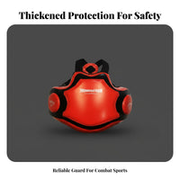 High-Quality PU Leather Sanda Chest Guard Shock Absorption MMA Sanda Chest Guard Thickened Protection Boxing Body Protector Wear Resistant for Athletes, Coaches, Sparring, Combat Sports, Competition, Dojo