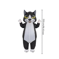 Black Inflatable Cat Suit Lightweight Cat Costume with Blower Sturdy Inflatable Costume Funny for Parades