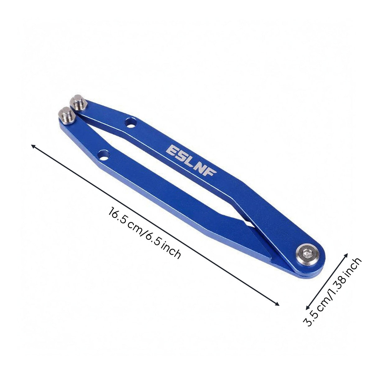 Blue Anodized Folding Peg Wrench Pointed Tips Two-Arm Peg Wrench Hinge Fastener Repair Tool Metal