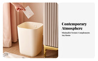 Square Plastic Trash Can Easy to Clean Lidless Garbage Bin Simple Paper Basket Minimalist Design Waste Bin with Bag Holder