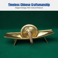 Thick Brass Herbal Trough, Traditional Chinese Medicine Grinding Bowl, Handmade for Pharmacy Use