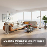sectional Fabric Sofa Nordic Design sectional Chaise Sofa sturdy Wood Frame Living Room Furniture for Apartment Dwellers, Homeowners