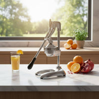 No Electricity Stainless Steel Hand Juicer Easy to Clean Orange Juicer High Yield Hand Crank Juice Press Rubber Feet