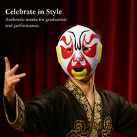 Sichuan Opera Mask Wearable Hand-Painted Velvet Peking Opera Facial Mask Full Face for Performance