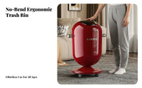 Tall Trash Can with Wheels Ergonomic Height Large Capacity Wastebasket Freestanding Rubbish Bin Stylish Design for Living Room