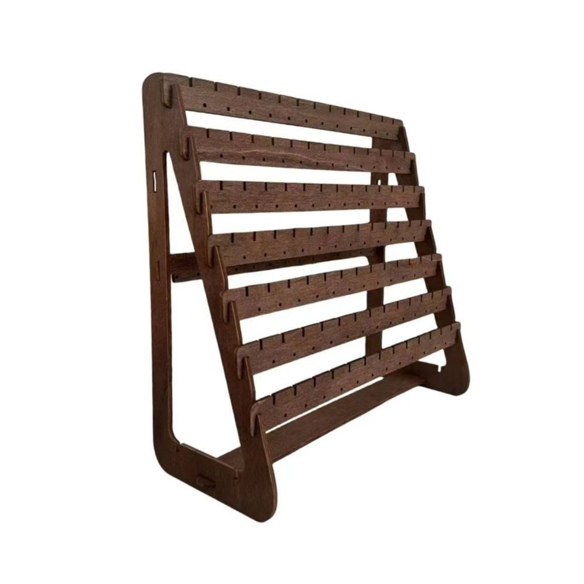 Tabletop Earring Display Stand Rustic Wood Earring Display Stand Angled Organizer Functional for Vanity, Dresser
