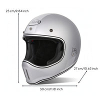 Retro Motorcycle Helmet Vintage Full Face Motorcycle Helmet Lightweight Breathable for Motorcyclists, Cruising, Commuting