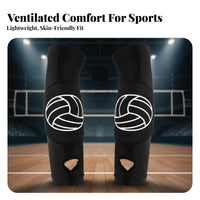 2 Pieces Volleyball Forearm Guards Anti-Collision Volleyball Passing Sleeves Thumb Hole Design Padded Forearm Guards for Men, Women, Tennis