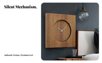 Creative Design Minimalist LED Clock Great Gift Idea Silent Wooden Clock Accurate Timekeeping for Adults, Students, Bedroom, Study, Kitchen