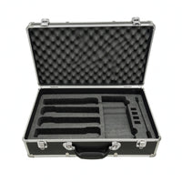 Reinforced Corners Aluminum Audio Device Case Locking Latches Hard Audio Device Case Custom-Cut Compartments Audio Storage Foam Padding for Portable Transport