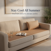 Summer Cooling Ice Silk Rattan Sofa Mat Cover with Non-Slip Breathable Design