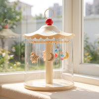 Doll Display Case with Hanging Space-Saving Loop-Saving Charm Display Box with Central Post Vertical Collectibles Case for Dresser