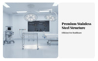 Easy to Clean Instrument Table Sturdy & Long-Lasting Stainless Steel Medical Trolley Heavy Duty Adjustable Instrument Tray Stand Locking Casters for Testing Technicians, Veterinarians, Operating Room, Hospital, Testing Oratories, Testing Oratory